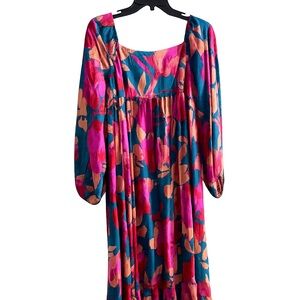 Vibrant Floral Long Sleeve Dress